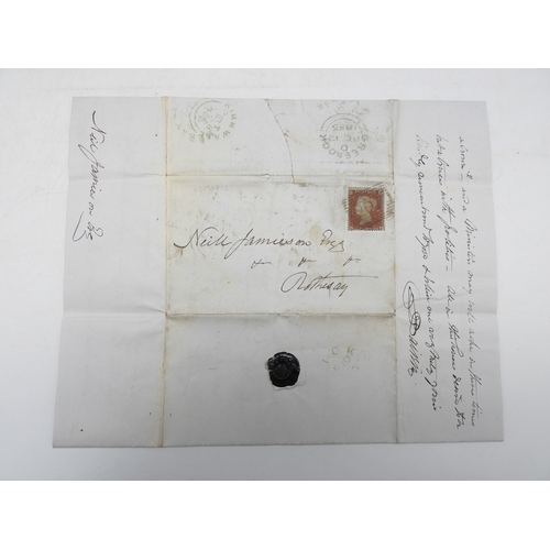 A collection of Victorian correspondence, housed in album, addressed to Scottish recipients and largely discussing legal and financial matters, with addressees in Rothesay, Edinburgh and environs, Bo'ness, Aberdeen, Kilmarnock, Linlithgow, Lochmaben, Wick, Castle Douglas, Hawick, Dundee etc.