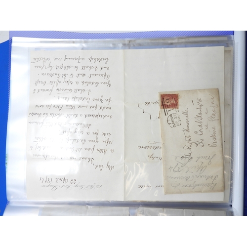 7126 - A collection of Victorian correspondence, housed in album, addressed to Scottish recipients and larg... 