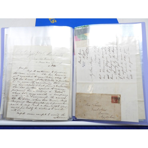 7126 - A collection of Victorian correspondence, housed in album, addressed to Scottish recipients and larg... 
