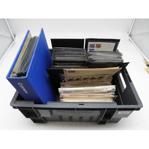 7111 - A lot comprising first day covers many with associated British Post Office Mint Stamps, Robert Burns... 