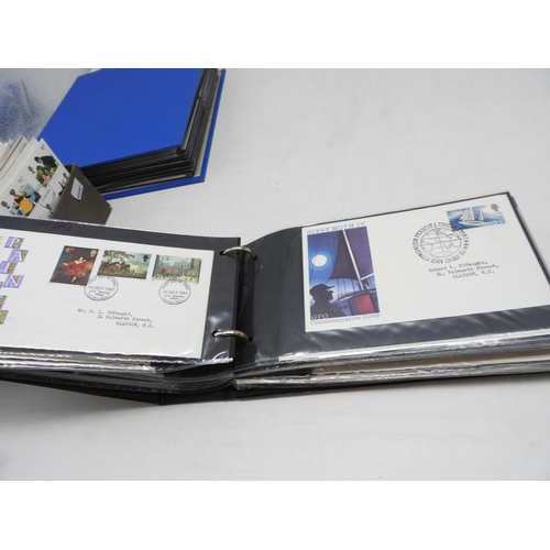 7111 - A lot comprising first day covers many with associated British Post Office Mint Stamps, Robert Burns... 