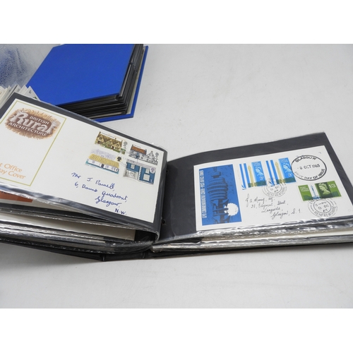 7111 - A lot comprising first day covers many with associated British Post Office Mint Stamps, Robert Burns... 