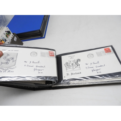 7111 - A lot comprising first day covers many with associated British Post Office Mint Stamps, Robert Burns... 