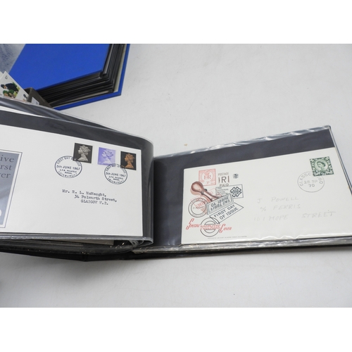 7111 - A lot comprising first day covers many with associated British Post Office Mint Stamps, Robert Burns... 