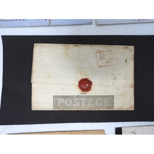7112 - GB A lot of early postal covers to include a mulready cover 15 Jan 1841, 1d black imperforate FL and... 