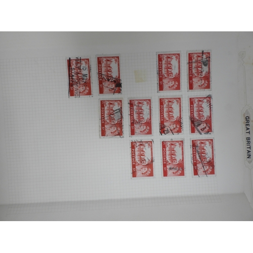 7114 - Great Britain a collection of used mostly hinged stamps on sheets to include various 1/d red present... 
