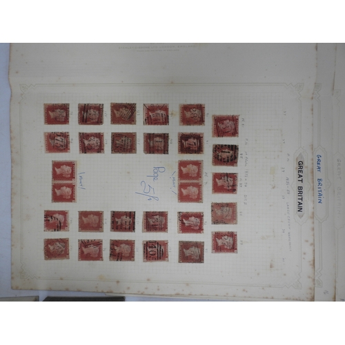 7114 - Great Britain a collection of used mostly hinged stamps on sheets to include various 1/d red present... 