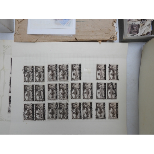 7114 - Great Britain a collection of used mostly hinged stamps on sheets to include various 1/d red present... 