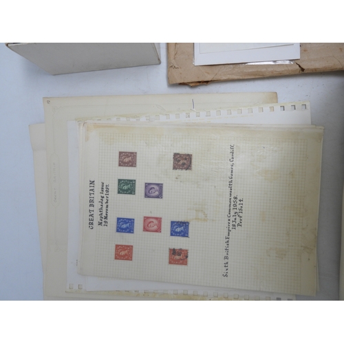 7114 - Great Britain a collection of used mostly hinged stamps on sheets to include various 1/d red present... 