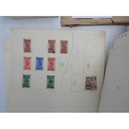 7114 - Great Britain a collection of used mostly hinged stamps on sheets to include various 1/d red present... 