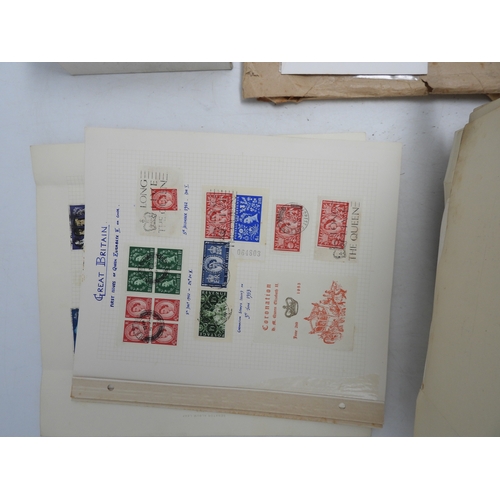 7114 - Great Britain a collection of used mostly hinged stamps on sheets to include various 1/d red present... 