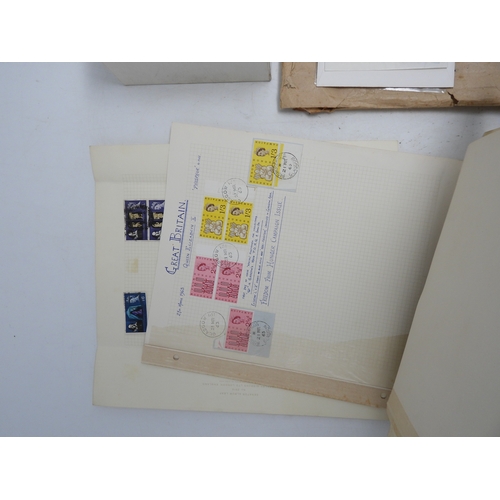7114 - Great Britain a collection of used mostly hinged stamps on sheets to include various 1/d red present... 