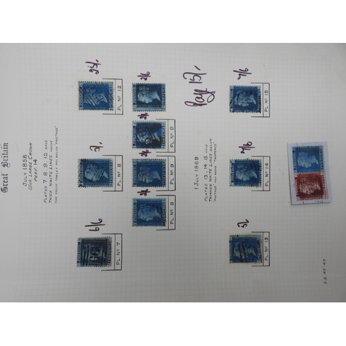 7114 - Great Britain a collection of used mostly hinged stamps on sheets to include various 1/d red present... 