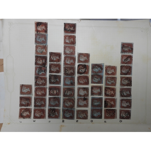 7114 - Great Britain a collection of used mostly hinged stamps on sheets to include various 1/d red present... 