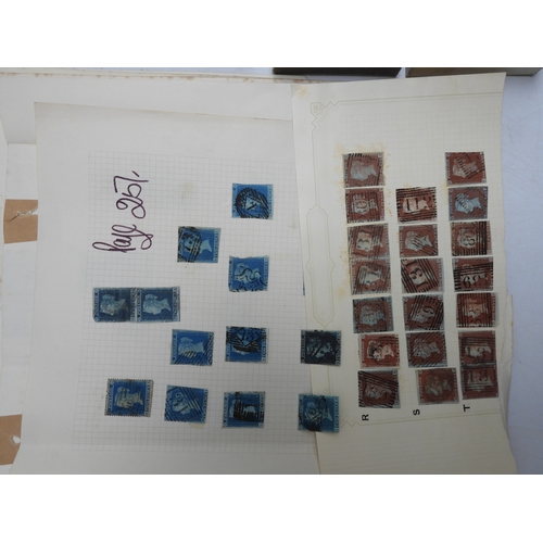 7114 - Great Britain a collection of used mostly hinged stamps on sheets to include various 1/d red present... 