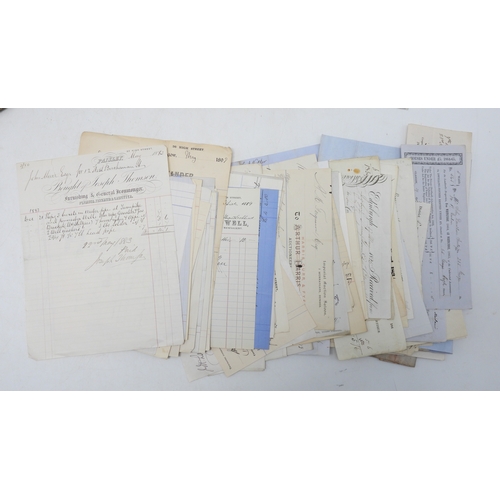 7120 - A collection of correspondence, invoices, legal documents etc., late-18th to mid-19th century, inclu... 