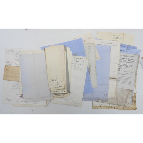7120 - A collection of correspondence, invoices, legal documents etc., late-18th to mid-19th century, inclu... 