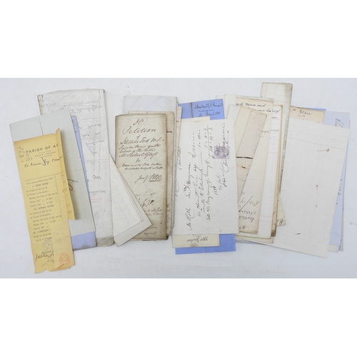 7120 - A collection of correspondence, invoices, legal documents etc., late-18th to mid-19th century, inclu... 