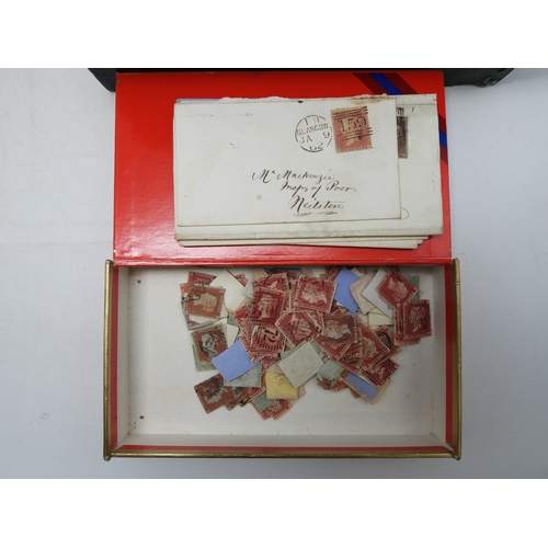 7131 - A varied lot to include Victorian covers, used 1/d reds, greetings cards, international banknotes et... 