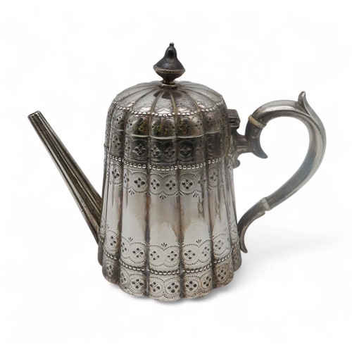 2351 - *WITHDRAWN* A VICTORIAN SILVER THREE PIECE TEA SERVICEThomas Bradbury & Sons, London 1875, of lo... 