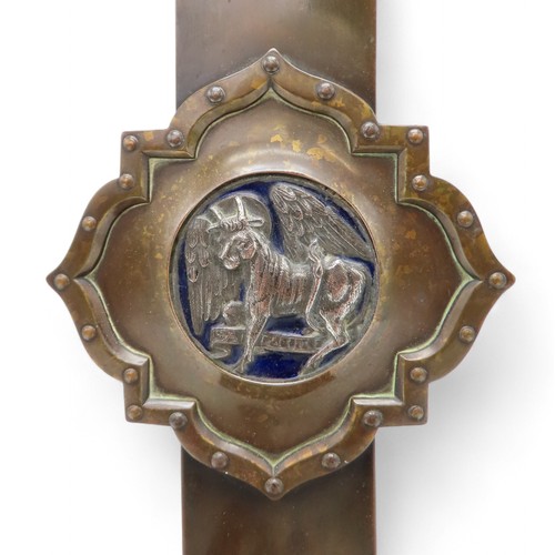 2215 - A DUCHESS OF SUTHERLAND'S CRIPPLES GUILD ARTS AND CRAFTS ALTAR CROSSthe patinated copper cross with ... 