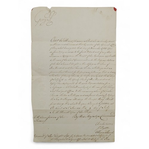 2521 - 18th CENTURY ESPIONAGEA document signed by King George II, dated 5th June 1747, recording the paymen... 