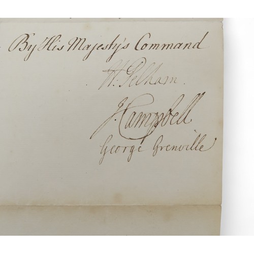 2521 - 18th CENTURY ESPIONAGEA document signed by King George II, dated 5th June 1747, recording the paymen... 