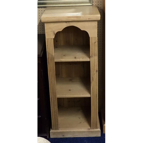 60 - A lot comprising a 20th century pine open bookcase, 92cm high x 38cm wide x 36cm deep, gilt framed b... 