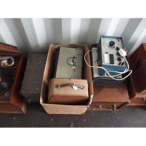 6035 - Two gramophones and electronic test and measurement equipmentPlease note: This lot is sold as seen. ... 