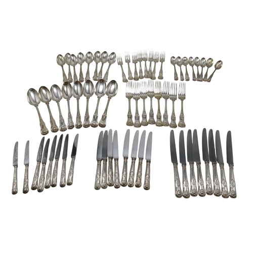 2369 - A MATCHED PART SUITE OF KINGS PATTERN SILVER CUTLERYcomprising; eight tablespoons by Elizabeth Eames... 