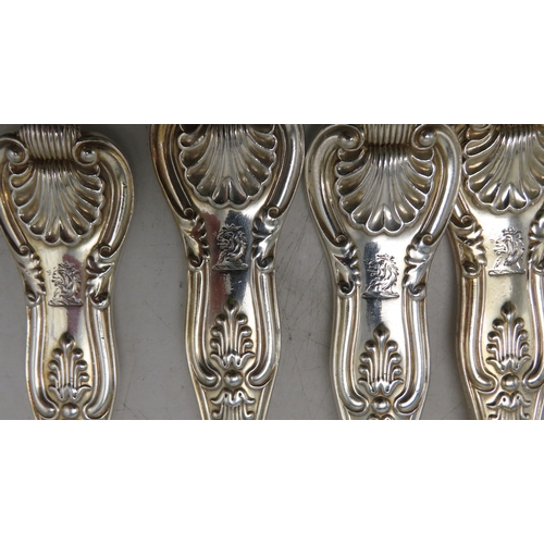 2369 - A MATCHED PART SUITE OF KINGS PATTERN SILVER CUTLERYcomprising; eight tablespoons by Elizabeth Eames... 