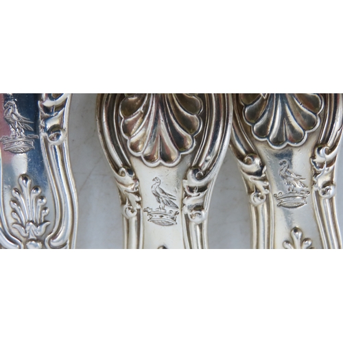 2369 - A MATCHED PART SUITE OF KINGS PATTERN SILVER CUTLERYcomprising; eight tablespoons by Elizabeth Eames... 