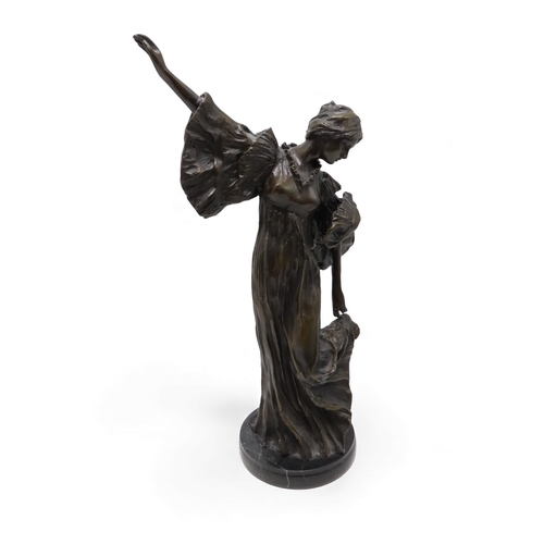 After Agathon Leonard – A bronze of a lady dancing