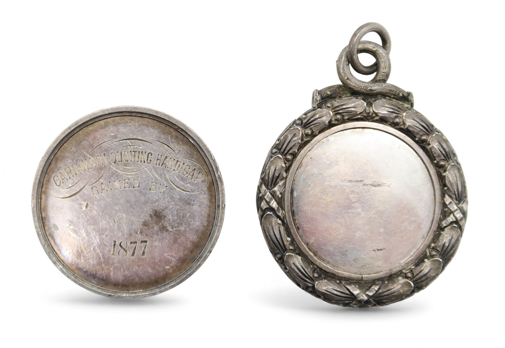 Two Victorian quoiting medals, respectively, in silver, by Hamilton ...