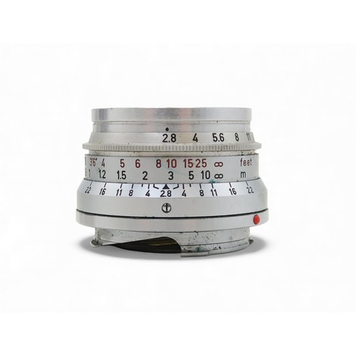 2555A - A LEICA M2 RANGEFINDER CAMERA, 1961Serial no. 1021649, fitted with a Leitz Wetzlar Elmar 1:2.8/50 le... 