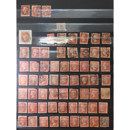 7005 - Great Britain Collection of 1d Reds, mainly SG 43 and 44, with plates up to 221 including much dupli... 