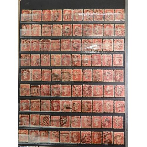 7005 - Great Britain Collection of 1d Reds, mainly SG 43 and 44, with plates up to 221 including much dupli... 