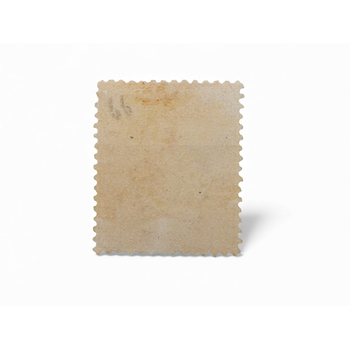 7011 - Great Britain 1880 1/- Orange Brown Plate 14 with original gum, Condition as per photo Cat £750