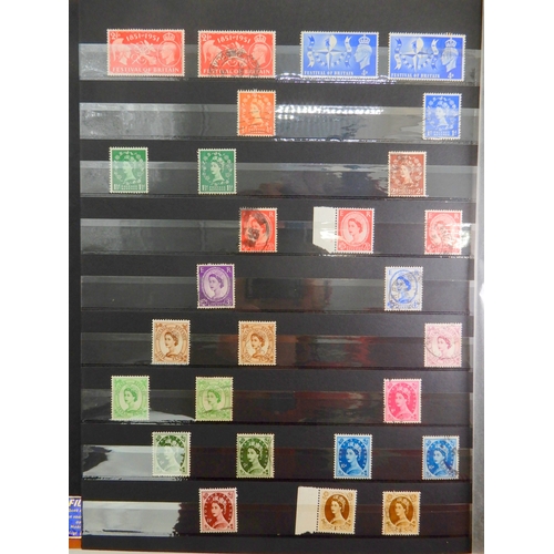 7025 - Great Britain, George VI & QE II collection in 2 Stock books, (one part Stockbook) Inc 1937 Defi... 