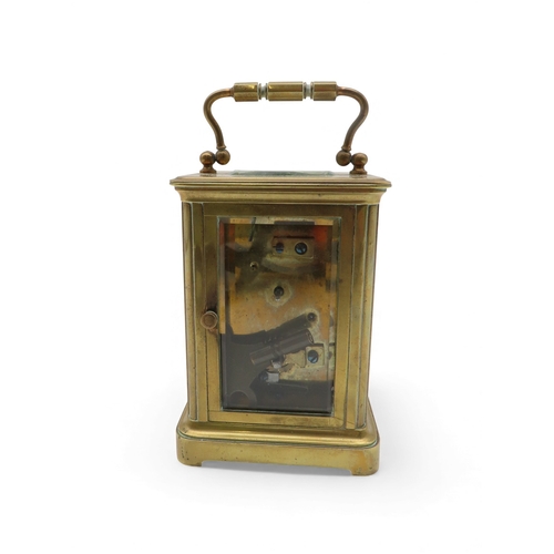 A brass cased carriage clock