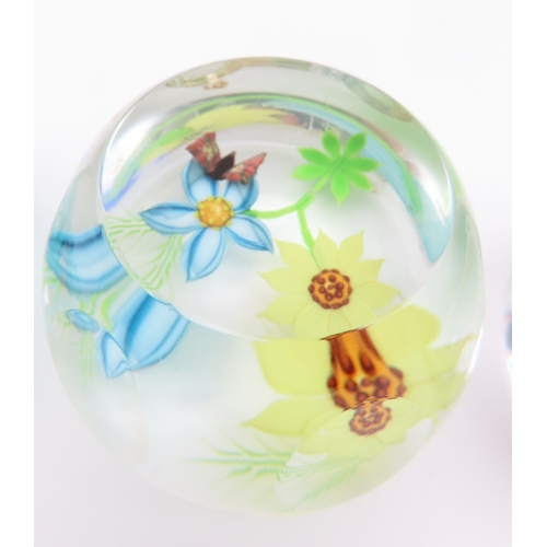 392 - Four Caithness Limited Edition paperweights including Whitefriars Peruvian lilies 39/250, Flutterby ... 