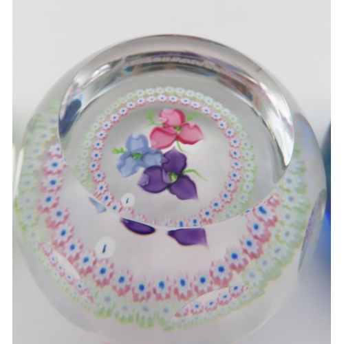 392 - Four Caithness Limited Edition paperweights including Whitefriars Peruvian lilies 39/250, Flutterby ... 