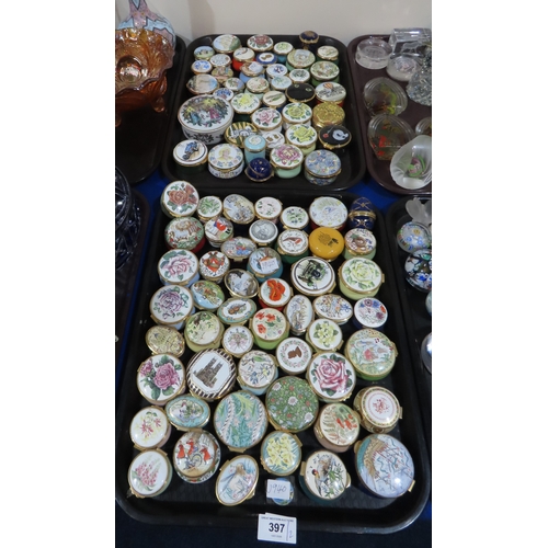 397 - A collection of enamel boxes by Staffordshire, Crummles and others, some limited editions