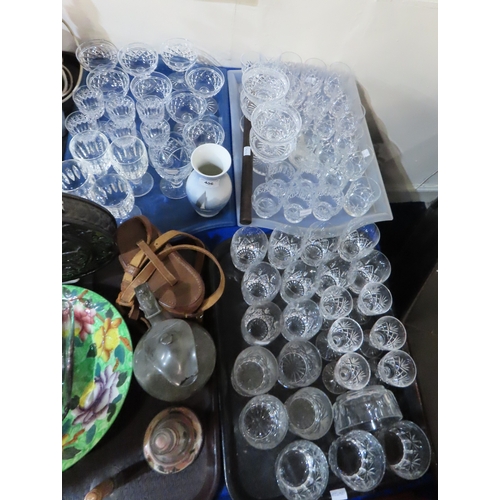 406 - Assorted cut glass and crystal including Stuart together with a Royal Copenhagen vase