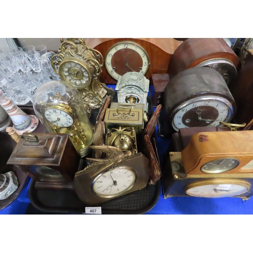 407 - A collection of clocks including Westclox, Junghans, London Clock Co etc
