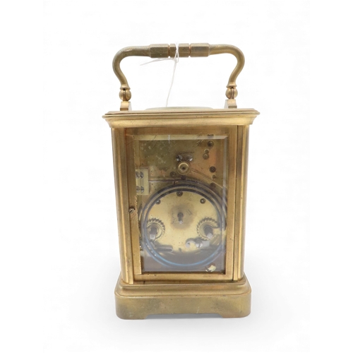413 - A chiming regulator brass carriage clock