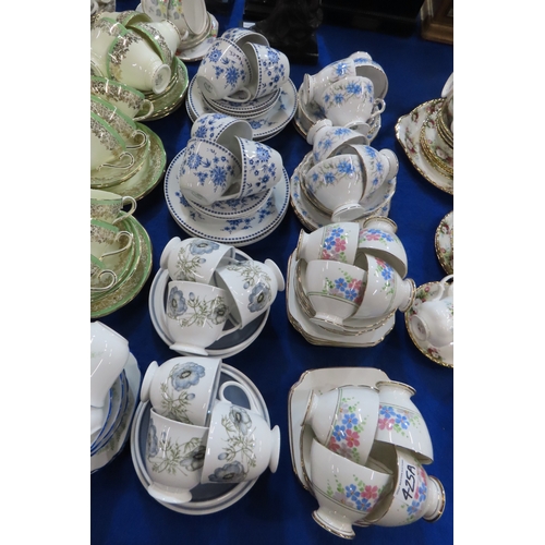 425A - Assorted tea wares including Tuscan Love in the Mist, Susie Cooper Glen Mist, Royal Doulton Clarendo... 