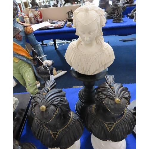 426B - A bronze fox and cubs together with assorted resin and other figures