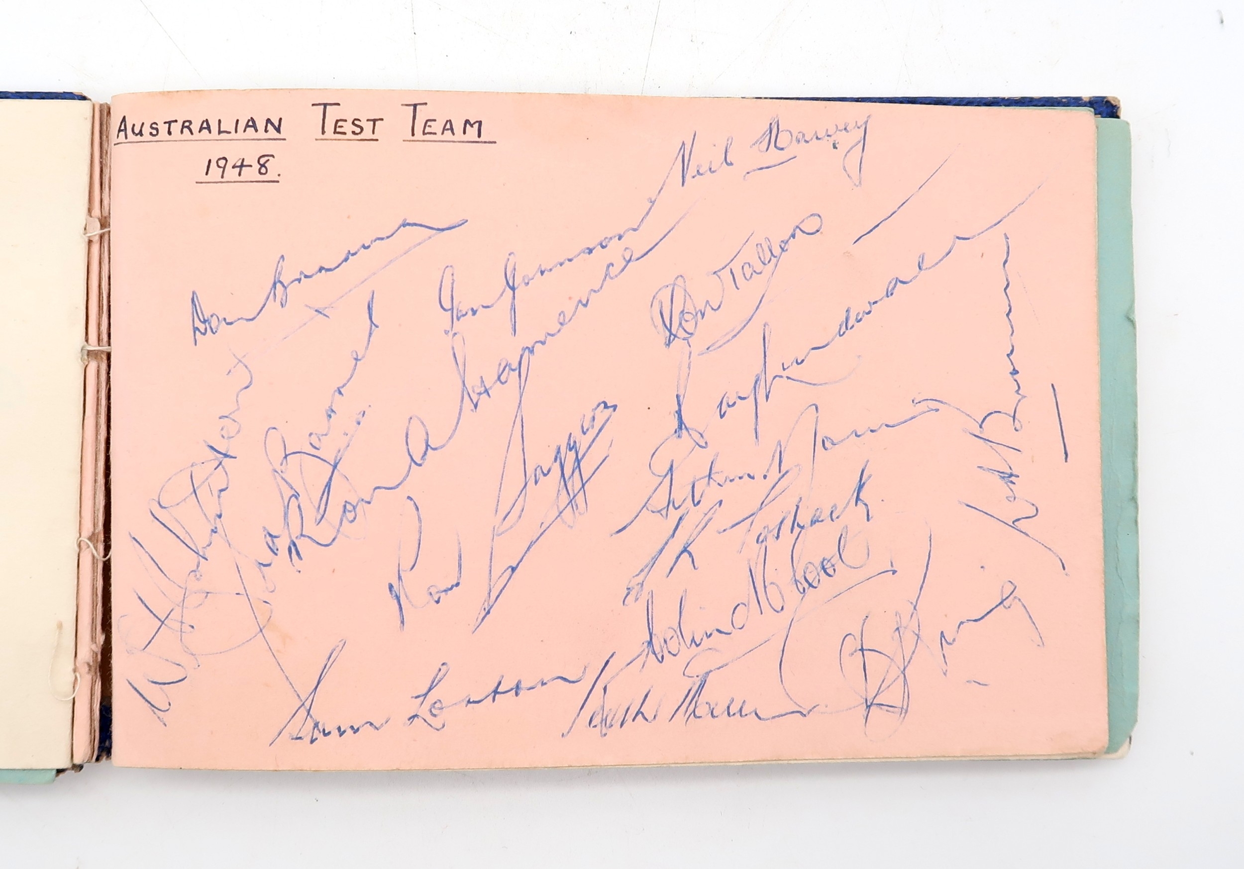 A mid-20th century autograph book, containing signatures of the 1948 ...