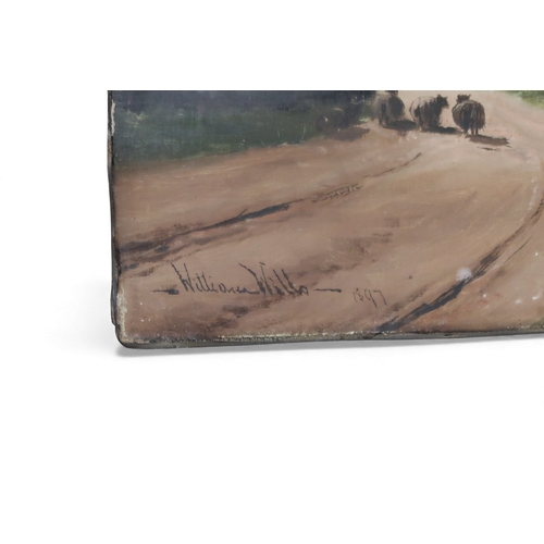 223 - WILLIAM WILLS (SCOTTISH 19th CENTURY) SHEEP BY THE LOCH Oil on canvas, signed lower left, dated 1897... 